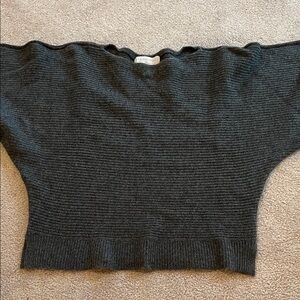 Design History Charcoal Cropped Wide Arm Sweater